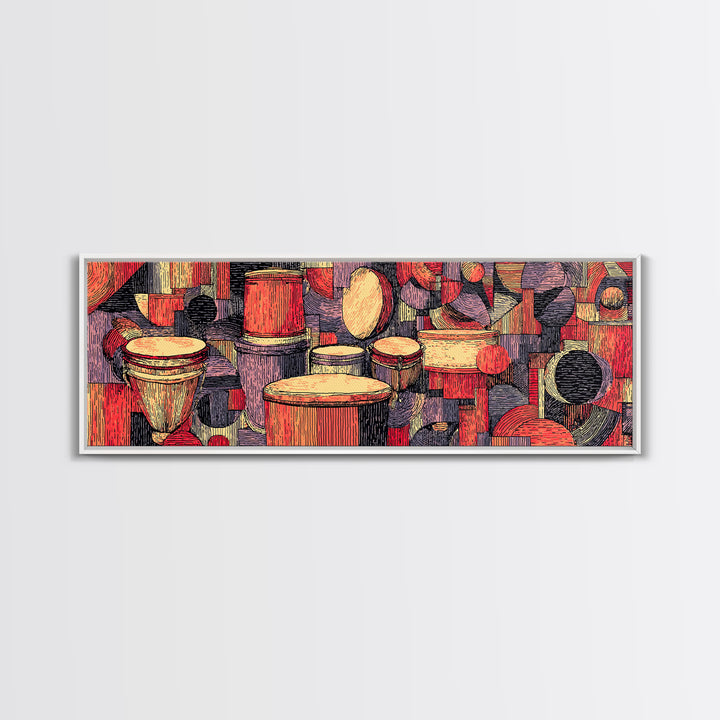 Vibrant African Drums And Tribal Percussion Wall Art, Afrocentric Music Decor, Cultural African Art Print For Living Room