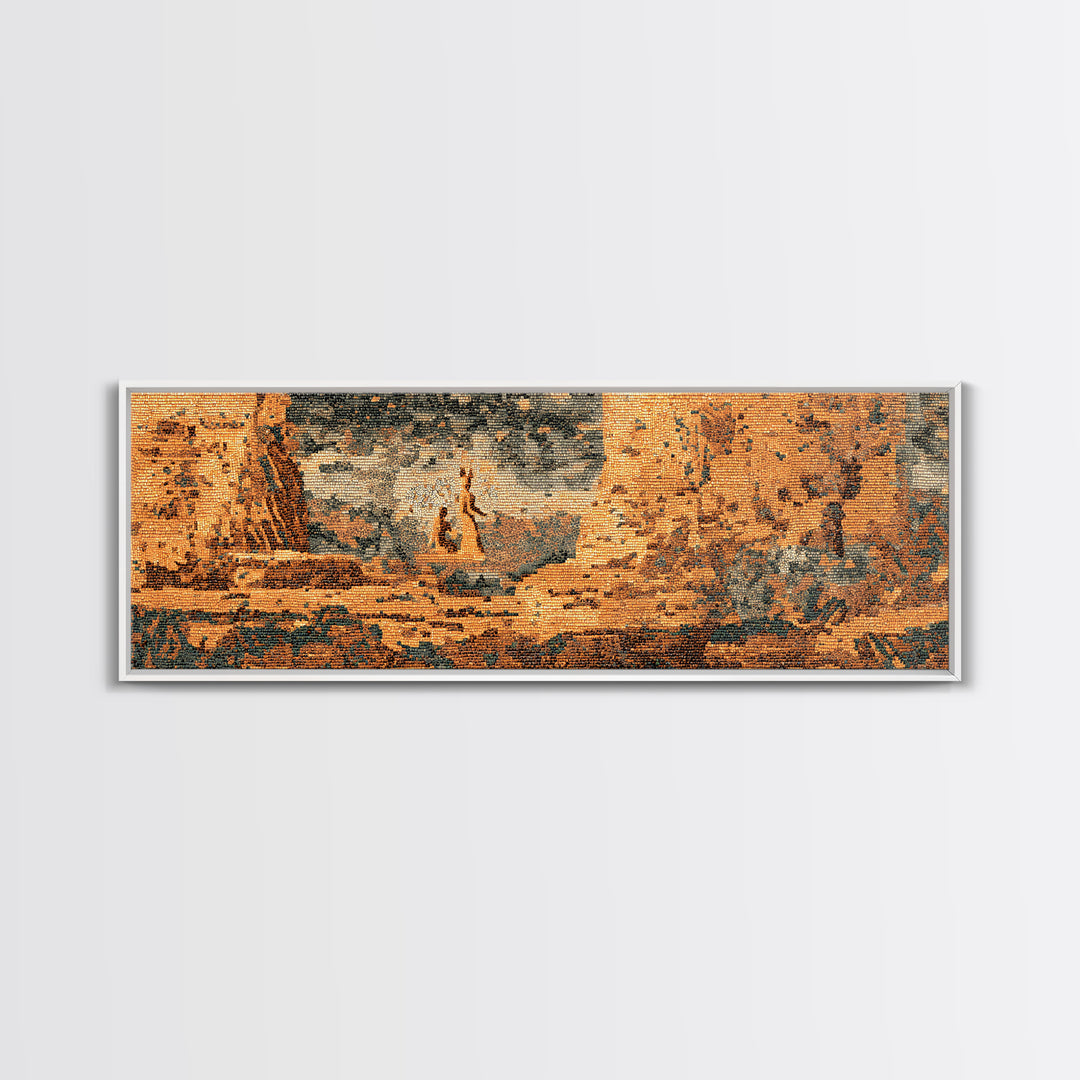 Burnt Orange Desert Canyon Landscape Canvas Print, African Safari Art, Nature Scene Art, Earth Tone Wall Art Decor, Large Decor Art