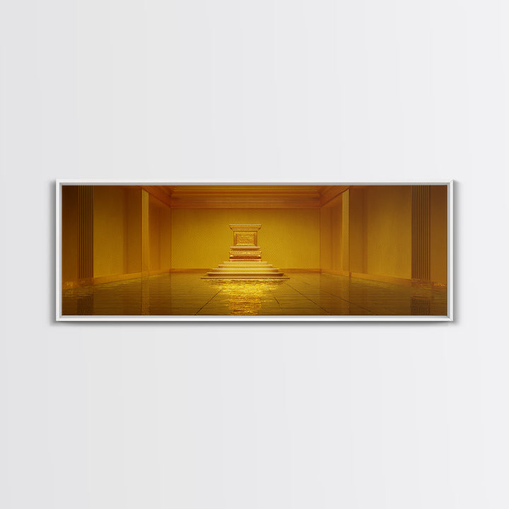 Golden Temple Reliquary Chamber Framed Canvas Print, Luxury Canvas Art, Spiritual Wall Art, Elegant Home Decor Gift, Statement Wall Decor