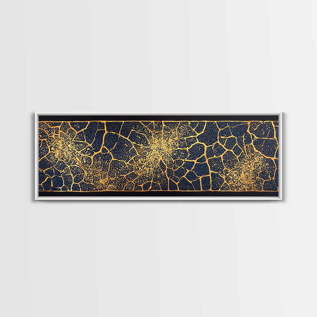 Black Gold Abstract Crackle Pattern Wall Art, African Abstract Canvas Print, Geometric Luxury Decor, Textured Art Print Gift