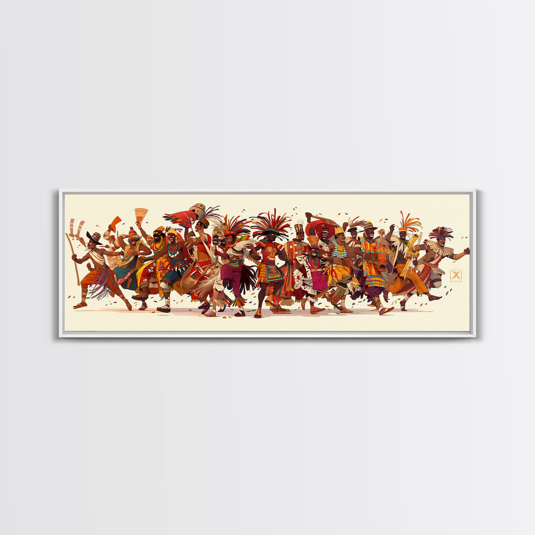 Colorful African Celebration Dancers In Traditional Dress Wall Art, African Women Art, Afrocentric Prints, Cultural Wall Decor