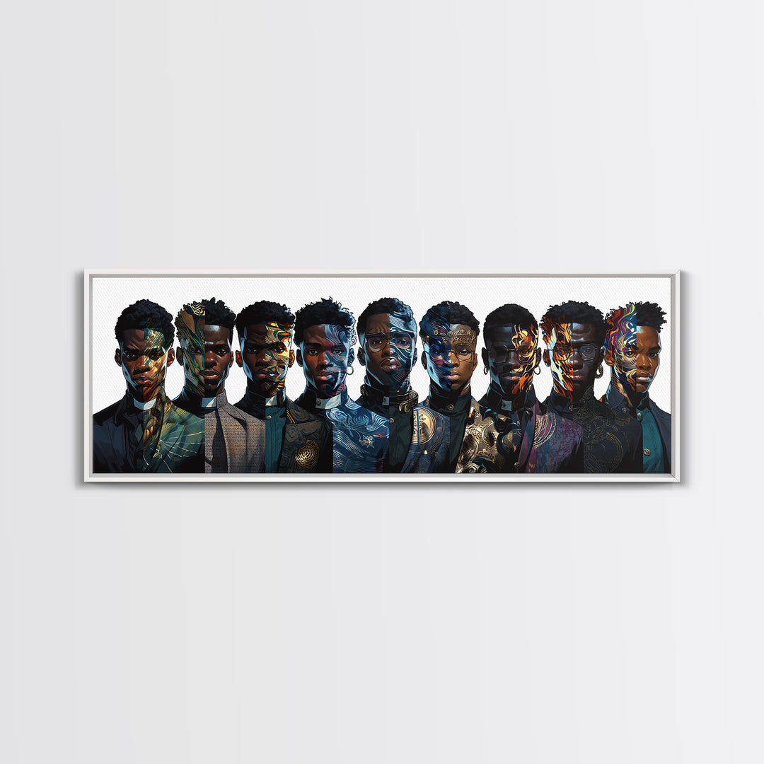 Afrofuturist Black Collective Portrait Wall Art, African American Art, Modern Afrocentric Decor, Bold Cultural Canvas Print