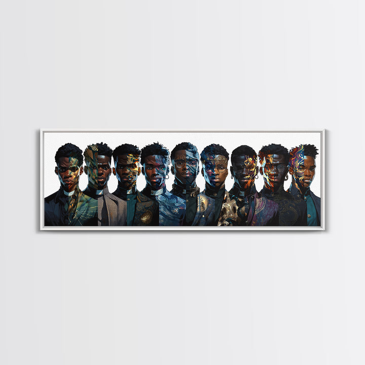 Afrofuturist Black Collective Portrait Wall Art, African American Art, Modern Afrocentric Decor, Bold Cultural Canvas Print