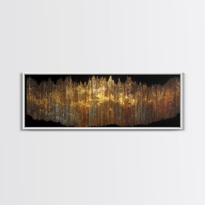 Golden Soundwave Light Abstract Wall Art, Luxury Canvas Art, Black And Gold Art, Statement Wall Decor, Elegant Home Art Print