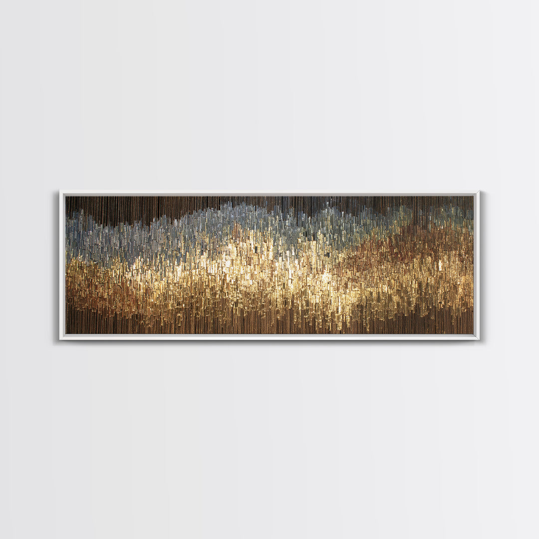 Gold Silver Vertical Light Abstract Canvas Print, Luxury Wall Art, Black And Gold Art, Modern Home Decor, Statement Piece