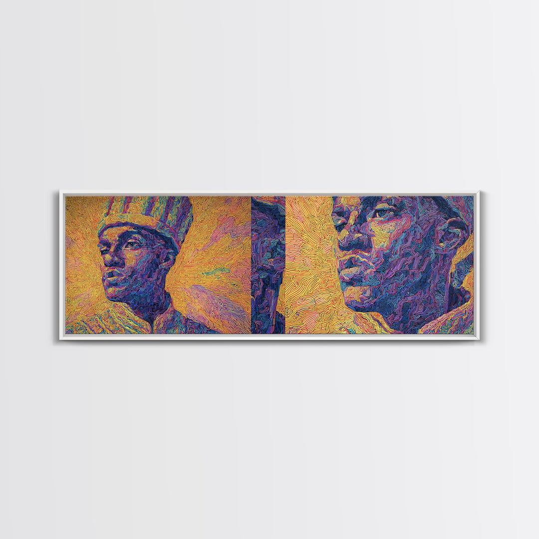 Textured African King And Warrior Portrait Wall Art, Afrocentric Black History Decor, Pan African Artwork, Cultural Gift
