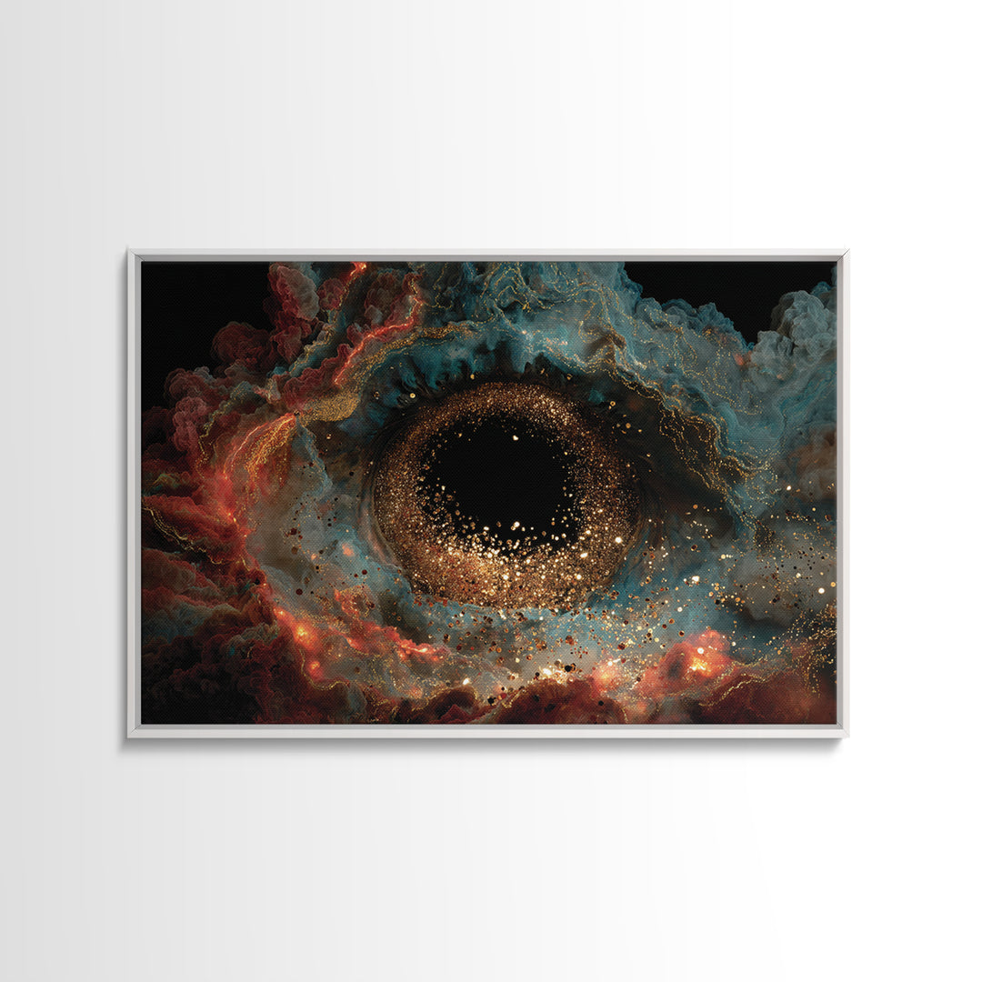 Colorful Nebula Black Hole Canvas Print, Dreamy Wall Art, Vibrant Abstract Art, Modern Canvas Art, Bold Unique Home Decor Gift