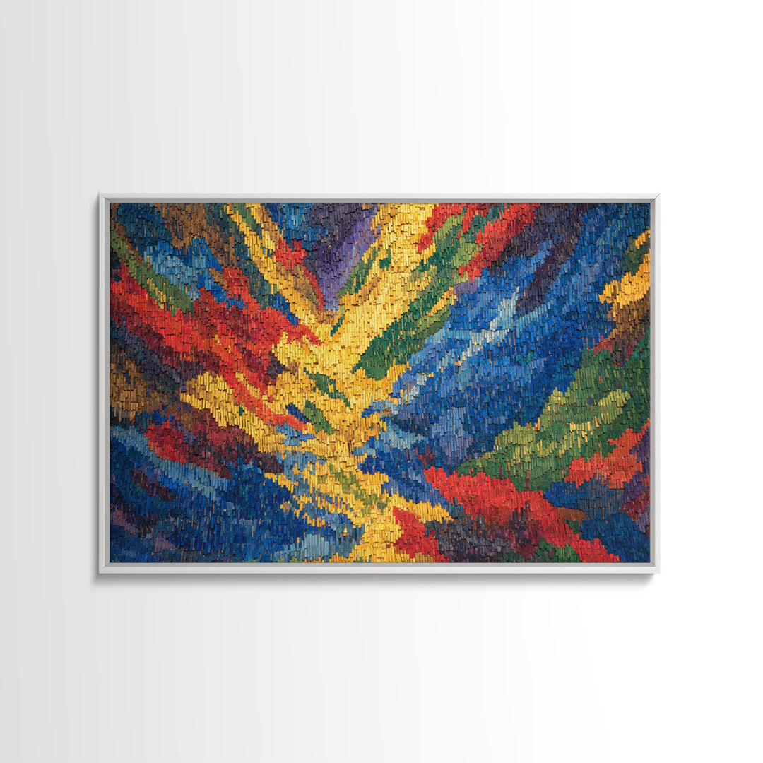 Vibrant Woven Ankara Textile Abstract Wall Art, African Fabric Patterns, Colorful African Print, Modern Home Decor Art Gift
