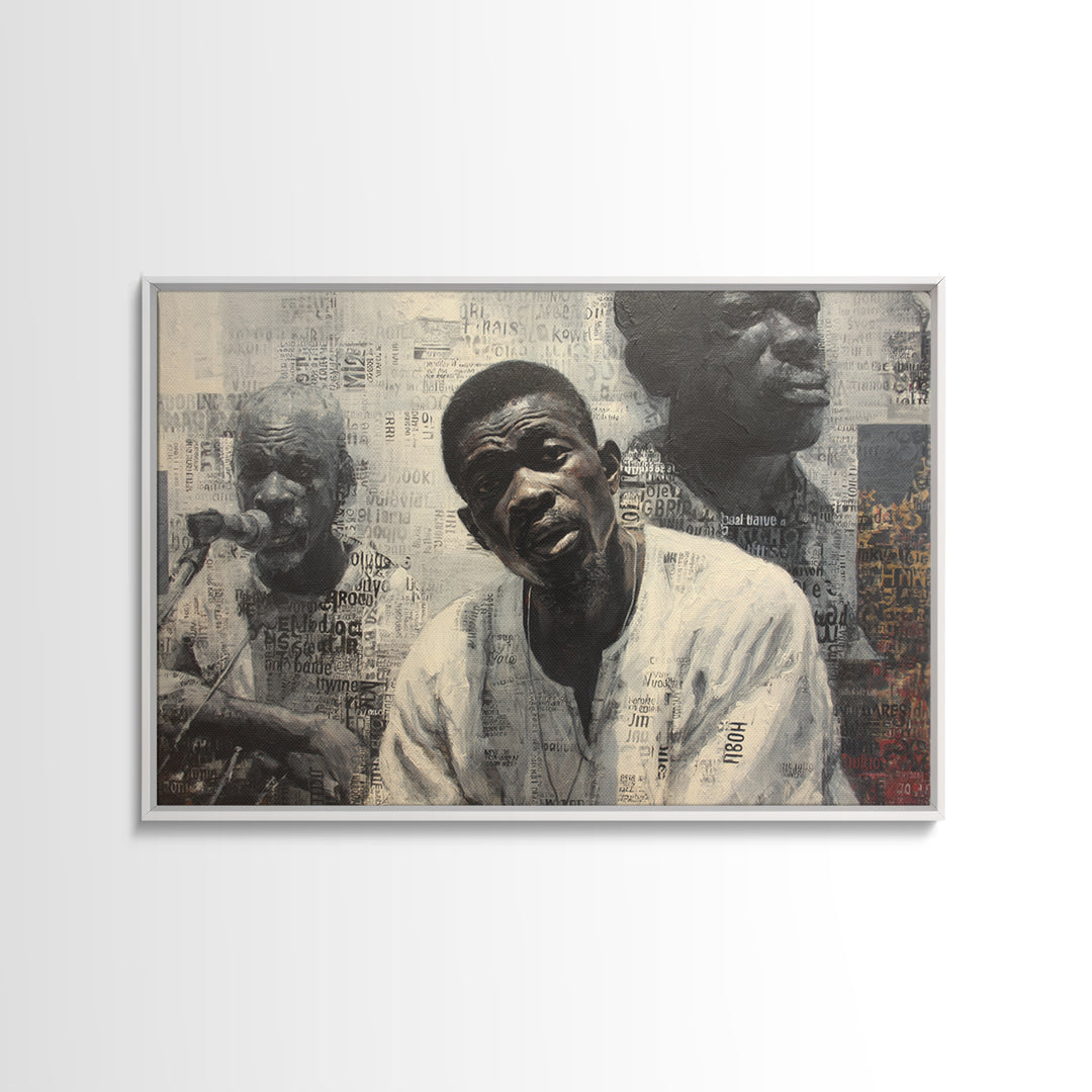 Textured Black Musicians Portrait Wall Art, African American Art Print, Black Culture Art, Modern Afrocentric Home Decor