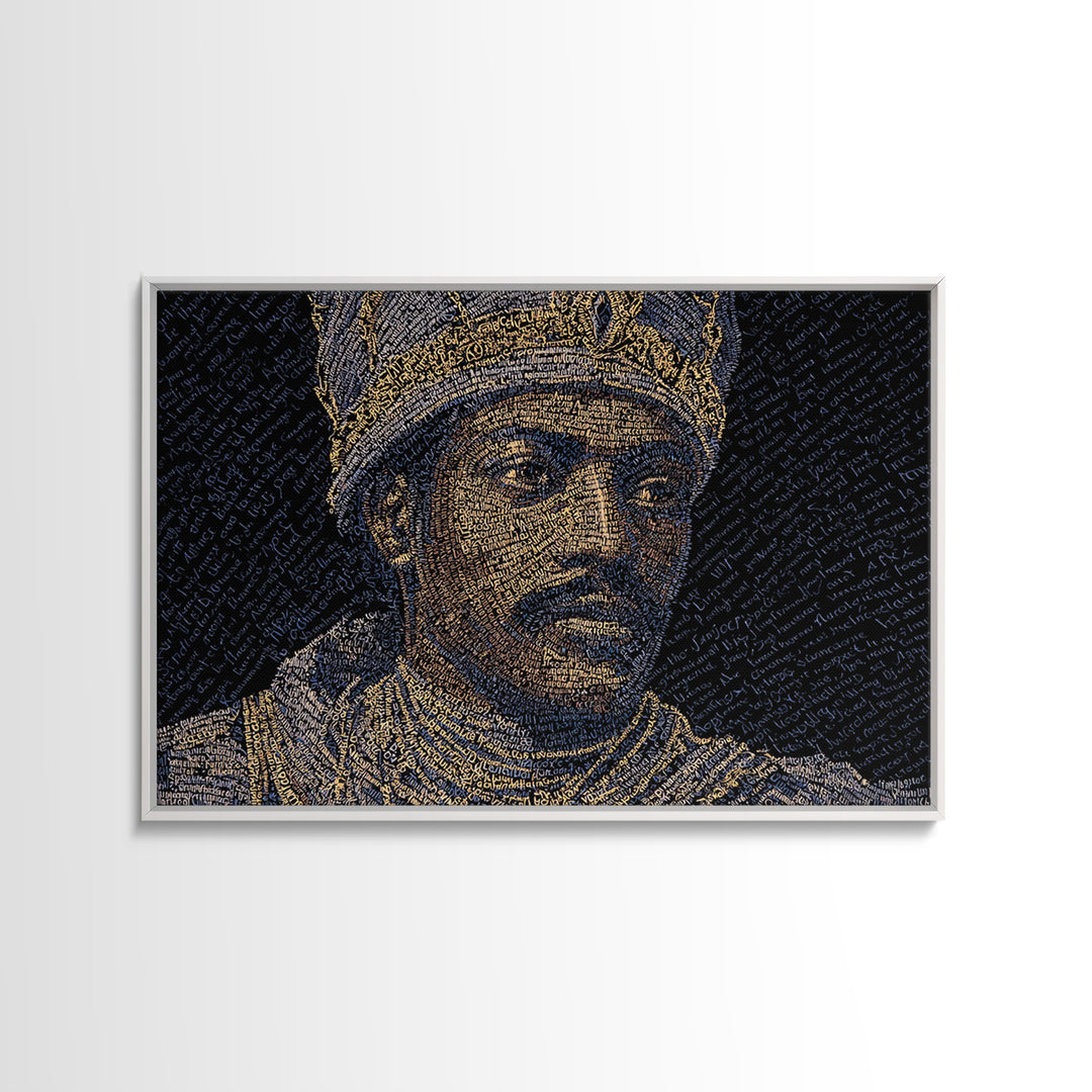 Regal African King Portrait Canvas Print, Black Man Art, African American Art, Gold Jewelry Canvas, Afrocentric Wall Decor
