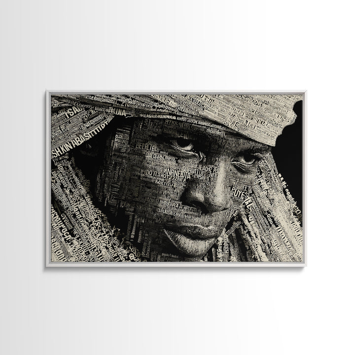 Monochrome African Woman Portrait Wall Art, Black Female Art, Abstract Face Art, Tribal Queen Art, Modern Black Home Decor