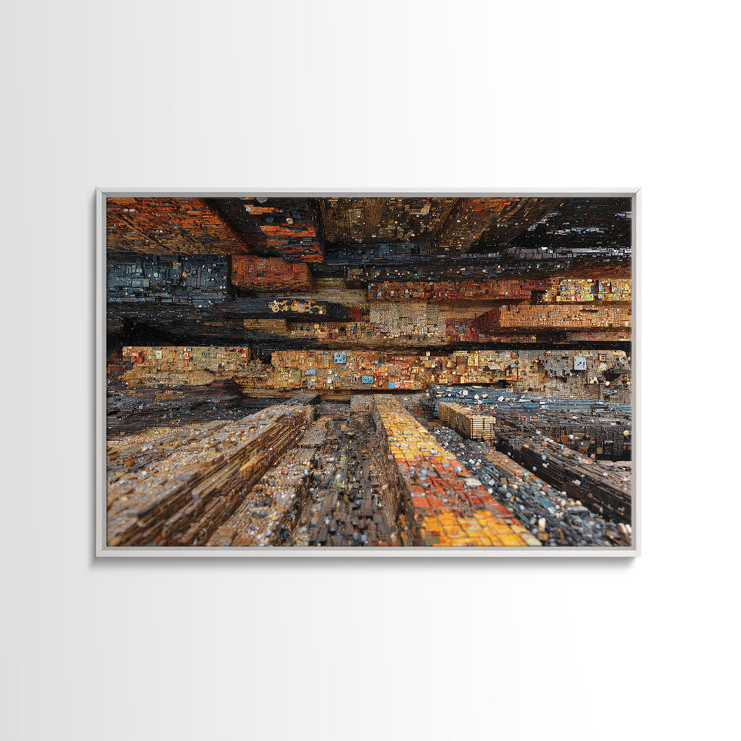 Abstract Urban Cityscape Canvas Print, Textured Modern Art, Statement Wall Art, Office Decor, Contemporary Home Decor Gift