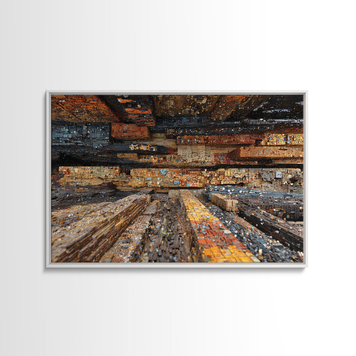 Abstract Urban Cityscape Canvas Print, Textured Modern Art, Statement Wall Art, Office Decor, Contemporary Home Decor Gift