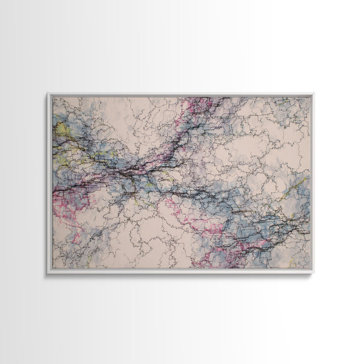 Soft Marble Vein Abstract Wall Art Minimalist African Abstract Digital Print Beige Blue Office Decor Modern Canvas Wall Art