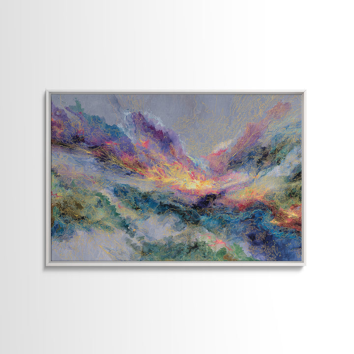 Colorful Abstract Mountain Light Canvas Print, African Art Abstract, Modern Wall Art, Luxury Home Decor, Textured Painting