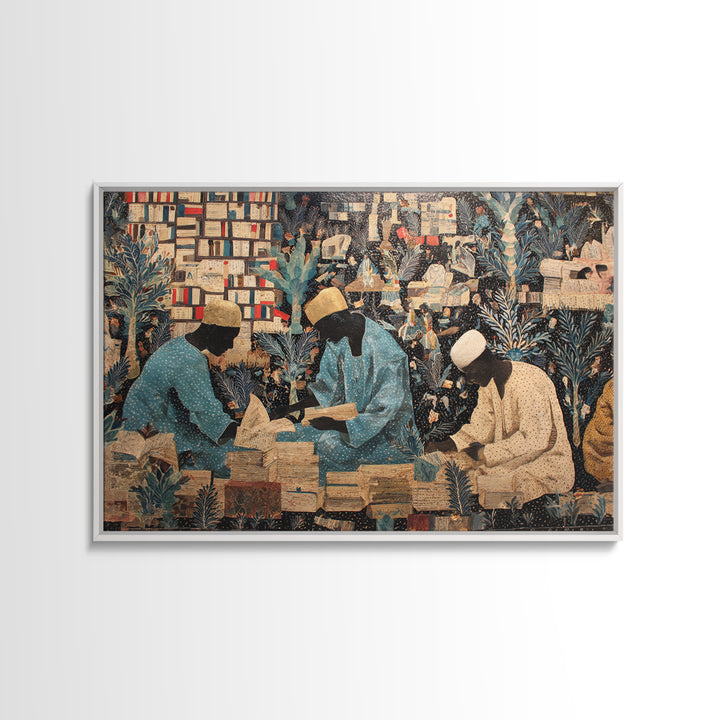 African Scholars Library Wall Art, Black Culture Art Print, Afrocentric Collage Poster, Intellectual Home Decor Gift Idea
