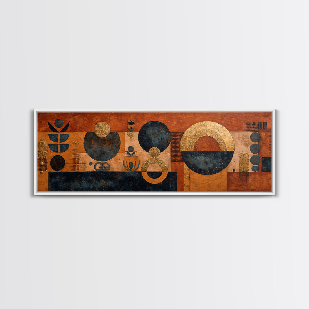 Mud Cloth Geometric Abstraction Canvas Print, African Inspired Art, Statement Artwork, Living Room Decor, Abstract Art, AIA-3x1-19