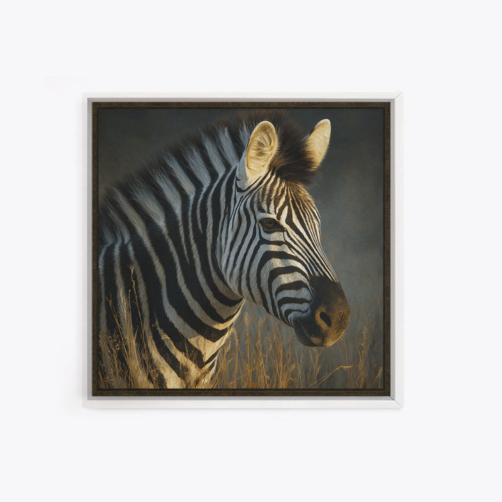 Zebra Portrait with Bold Graphic Stripe Pattern Canvas Print, Animal Art, Nursery Art, Living Room Decor, Fine Art, Creature, ANI-1x1-17