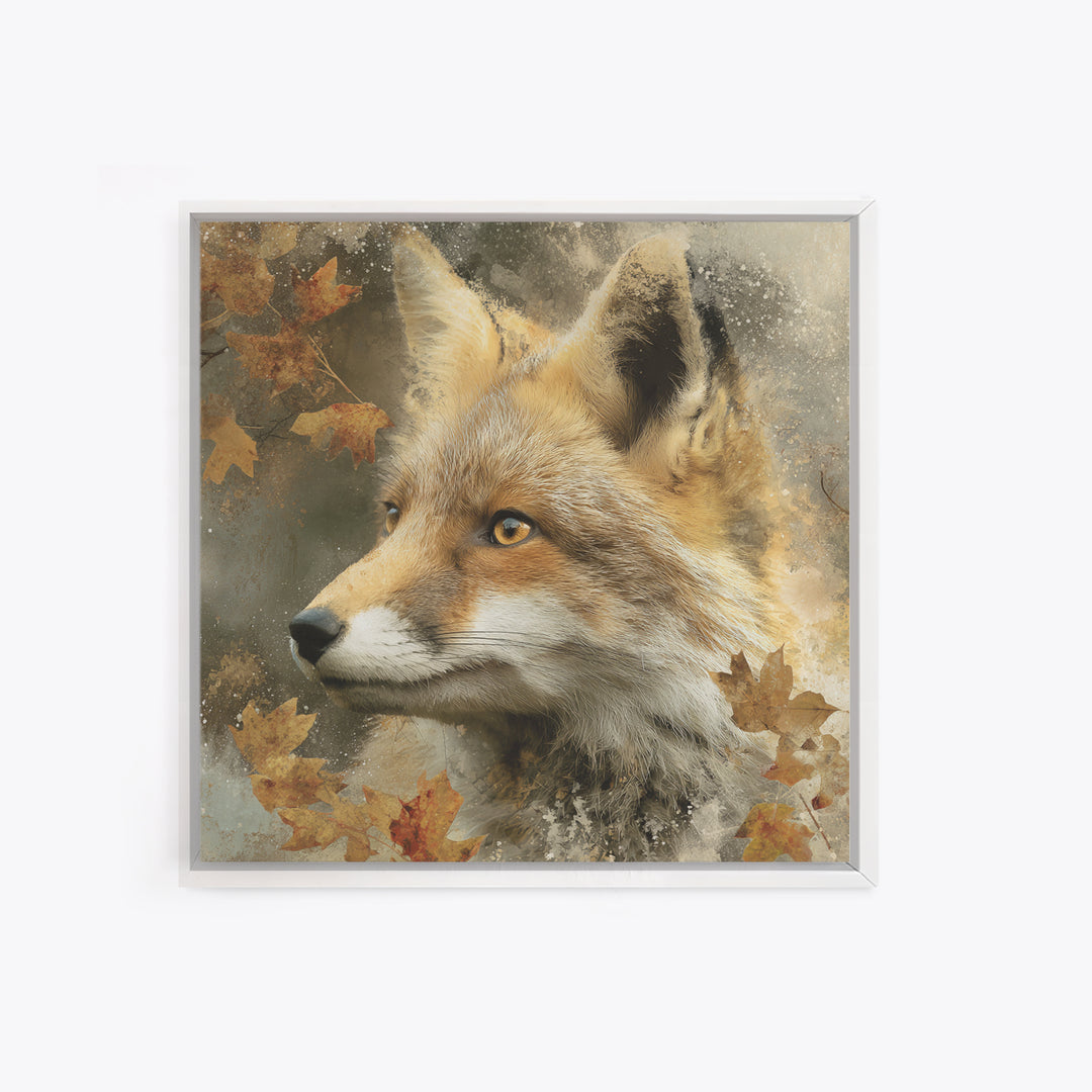 Dignified Fox Portrait Canvas Print, Animal Art, Modern Decor, Living Room Decor, Oil Painting, Creature, Home Decor, ANI-1x1-25