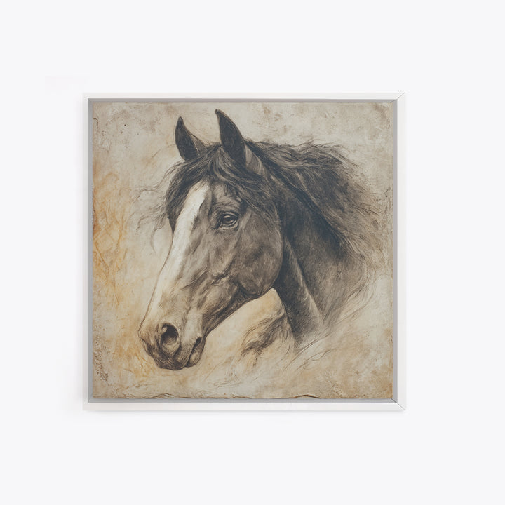 Majestic Horse Head Canvas Print, Animal Art, Original Painting, Living Room Decor, Abstract Art, Creature, Boho Wall Art, ANI-1x1-3