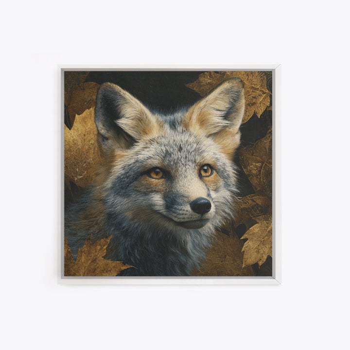 Dignified Fox Portrait Canvas Print, Animal Art, Modern Decor, Living Room Decor, Oil Painting, Creature, Home Decor, ANI-1x1-49