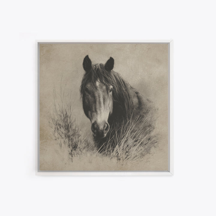 Majestic Horse Head Canvas Print, Animal Art, Wall Art, Living Room Decor, Fine Art, Creature, Nursery Decor, Art Deco, ANI-1x1-99