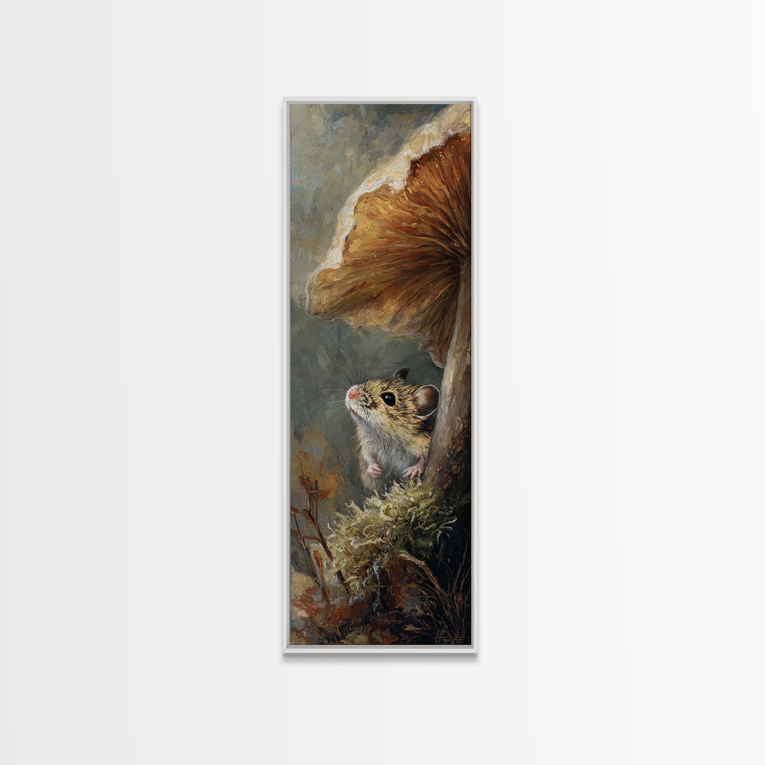 Tiny Field Mouse Canvas Print, Animal Art, Boho Wall Art, Living Room Decor, Fine Art, Creature, Statement Artwork, Boho Decor, ANI-1x3-22