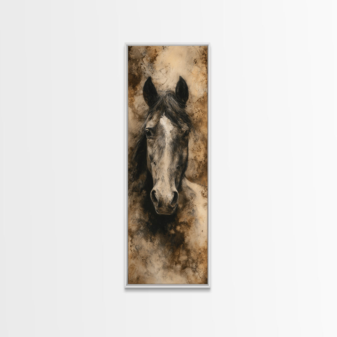 Majestic Horse Head Canvas Print, Animal Art, Digital Art, Living Room Decor, Fine Art, Creature, Farmhouse Decor, Nursery, ANI-1x3-39