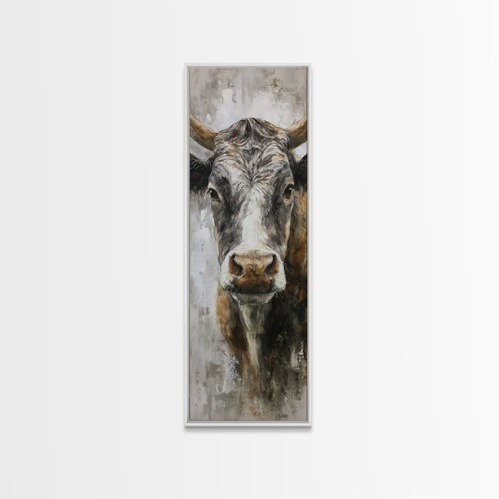 Gentle Cow Portrait Canvas Print, Animal Art, Farmhouse Decor, Living Room Decor, Creature, Neutral Decor, Modern Decor, ANI-1x3-67