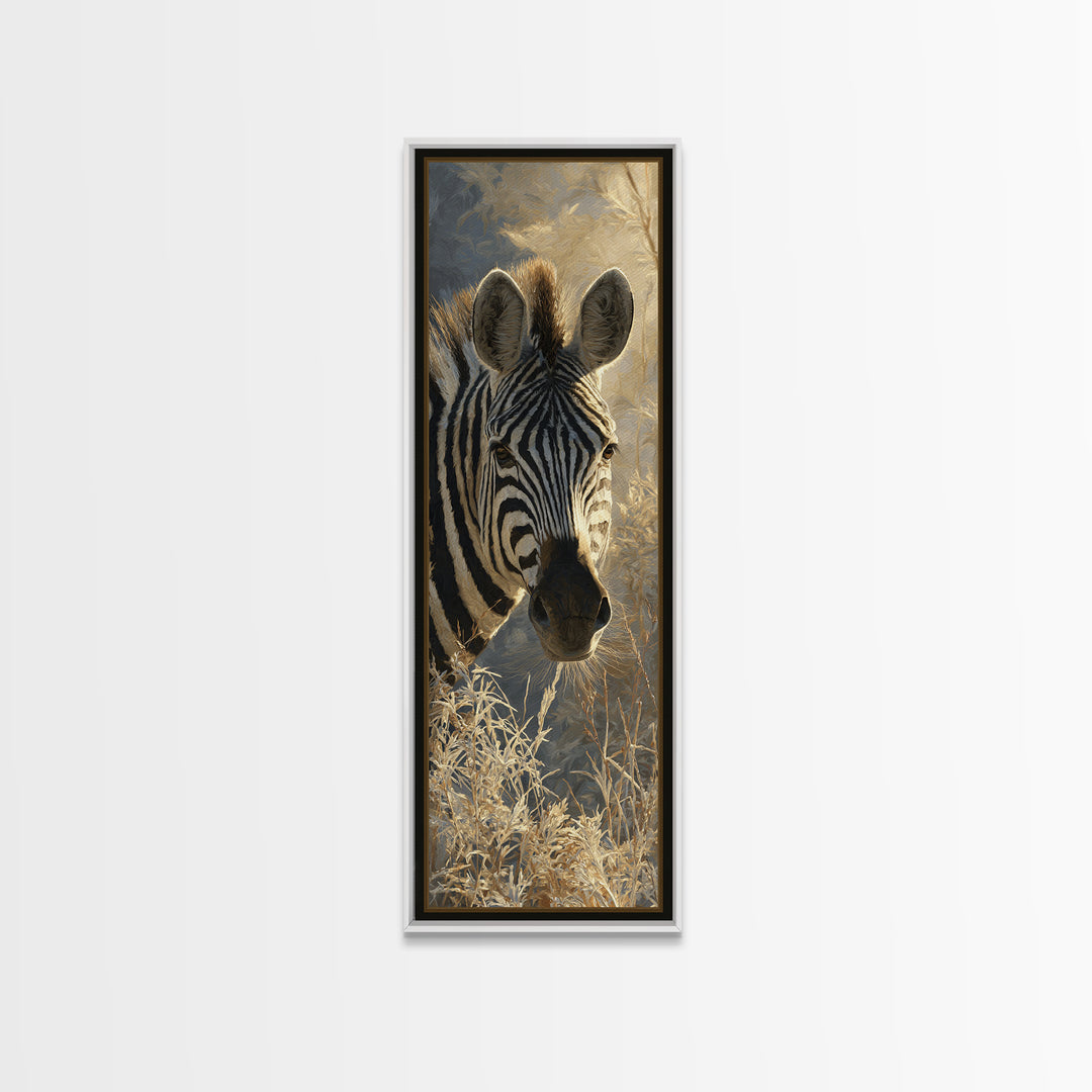 Zebra Portrait with Bold Graphic Stripe Pattern Canvas Print, Animal Art, Art Print, Living Room Decor, Fine Art, Creature, ANI-1x3-77