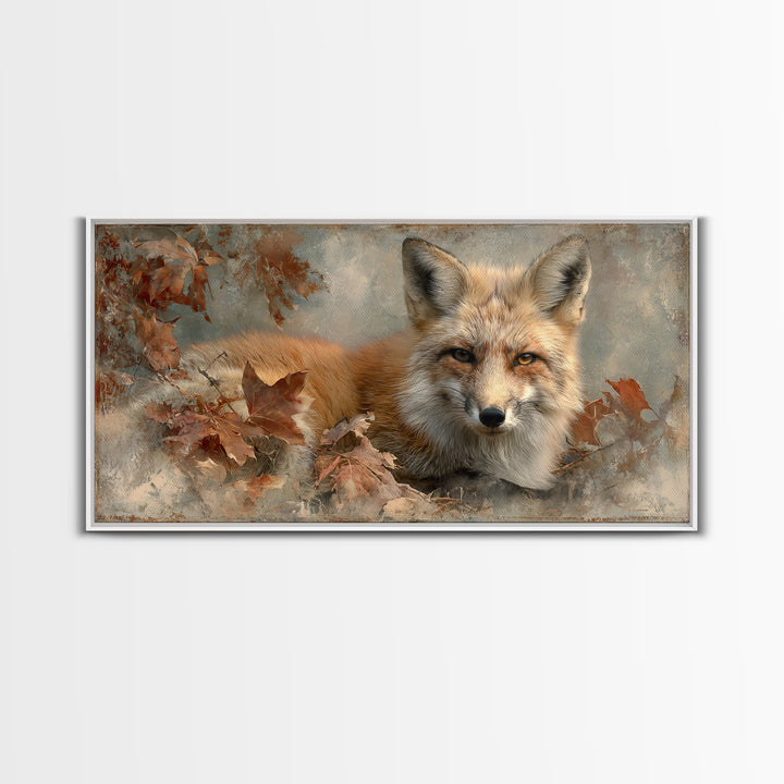 Dignified Fox Portrait Canvas Print, Animal Art, Digital Wall Art, Living Room Decor, Fine Art, Creature, Modern Wall Art, ANI-2x1-69