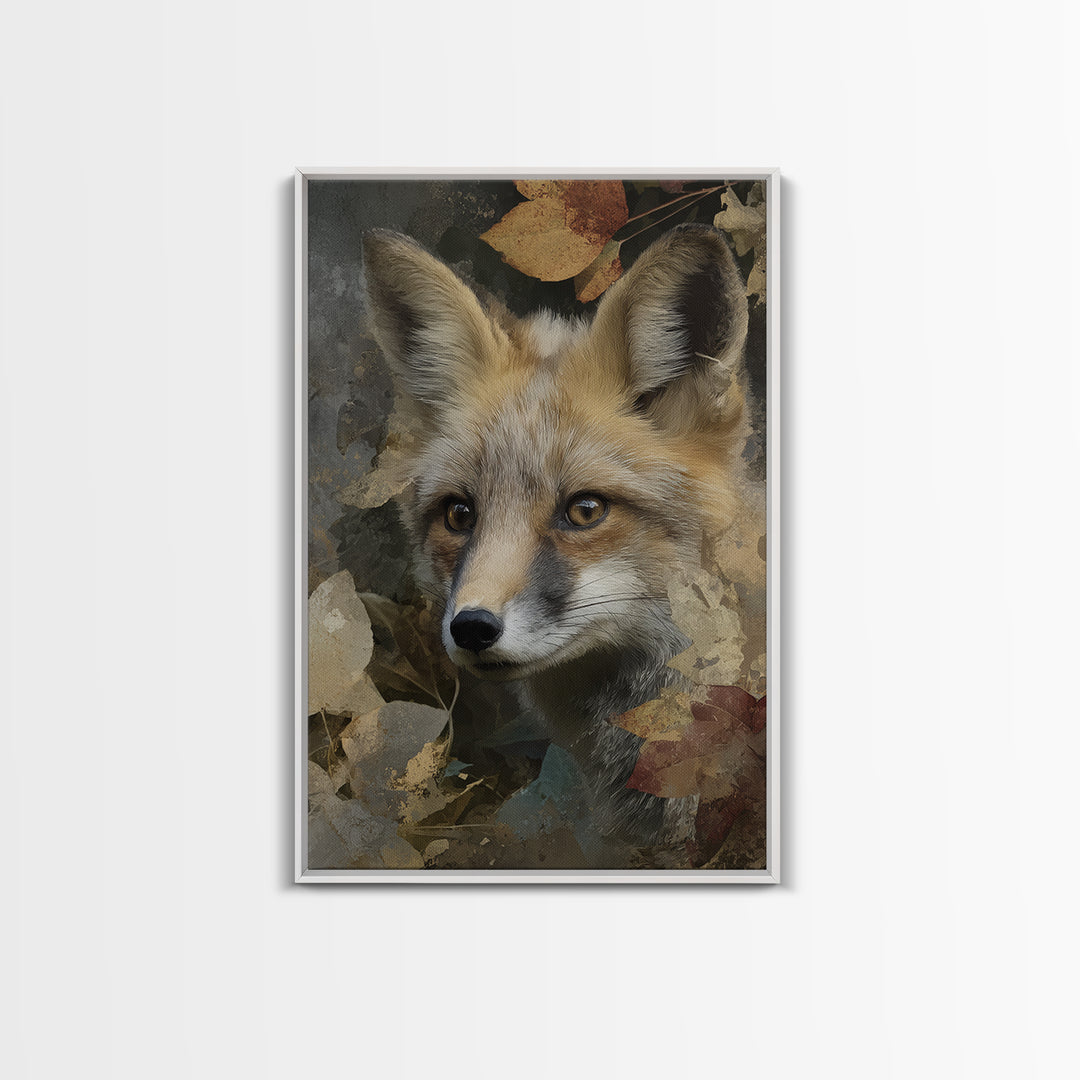 Dignified Fox Portrait Canvas Print, Animal Art, Art Deco, Living Room Decor, Fine Art, Creature, Cat Art, Safari Nursery Decor, ANI-2x3-57