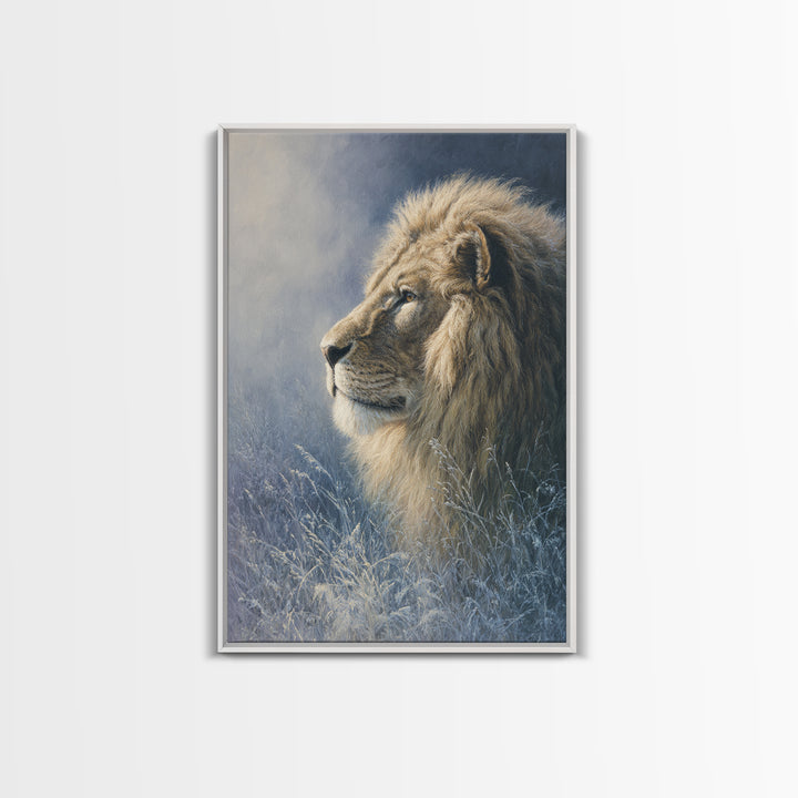 Regal Lion Profile Canvas Print, Animal Art, Original Painting, Living Room Decor, Fine Art, Creature, Boho Wall Art, ANI-2x3-65