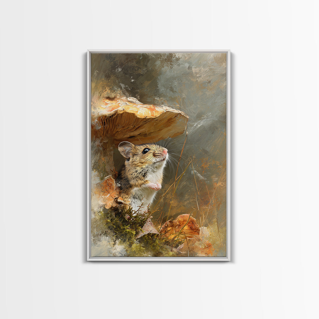 Tiny Field Mouse Canvas Print, Animal Art, Home Decor, Living Room Decor, Oil Painting, Creature, Art Deco, Original Art, ANI-2x3-66