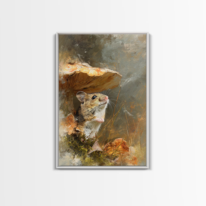 Tiny Field Mouse Canvas Print, Animal Art, Home Decor, Living Room Decor, Oil Painting, Creature, Art Deco, Original Art, ANI-2x3-66