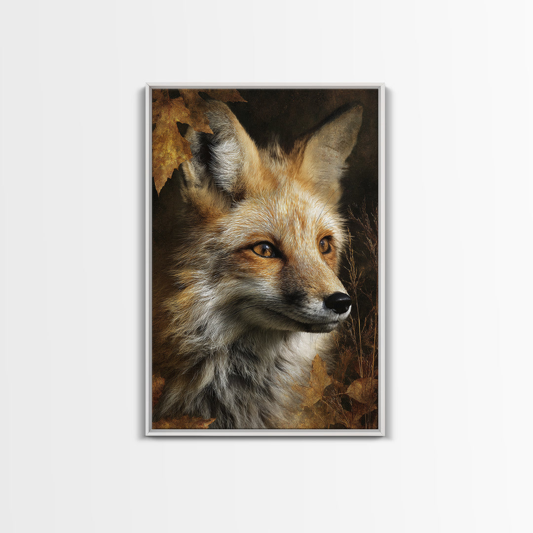 Dignified Fox Portrait Canvas Print, Animal Art, Art Deco, Living Room Decor, Fine Art, Creature, Cat Art, Safari Nursery Decor, ANI-2x3-81