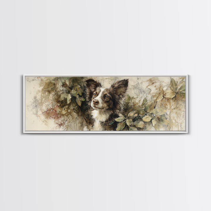 Dog Portrait with Painterly Collar and Loyal Canvas Print, Animal Art, Original Art, Living Room Decor, Fine Art, Creature, ANI-3x1-29