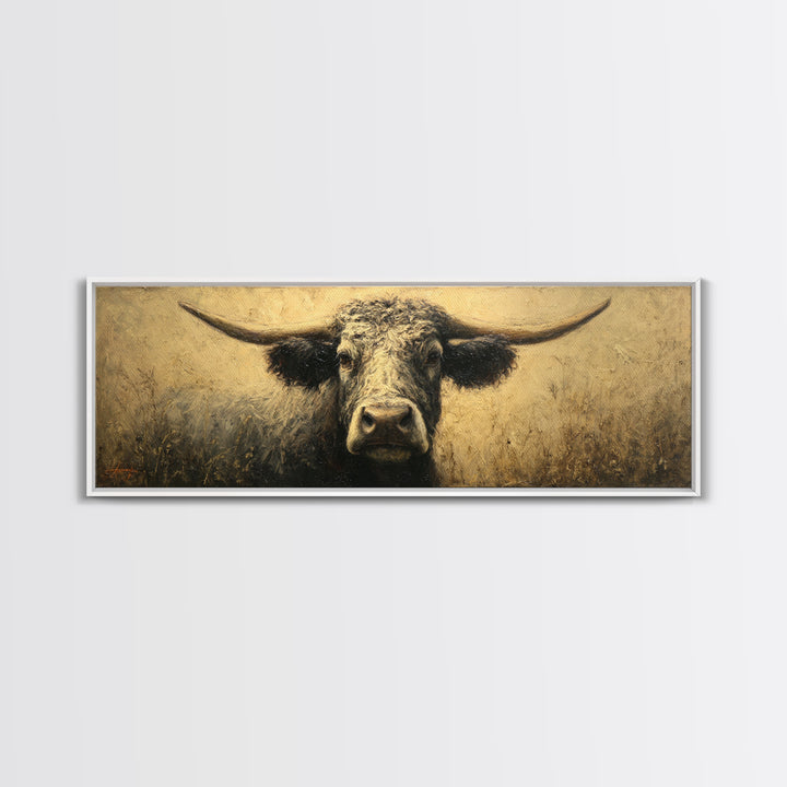 Gentle Cow Portrait Canvas Print, Animal Art, Printable Wall Art, Living Room Decor, Fine Art, Creature, Boho Wall Art, ANI-3x1-71