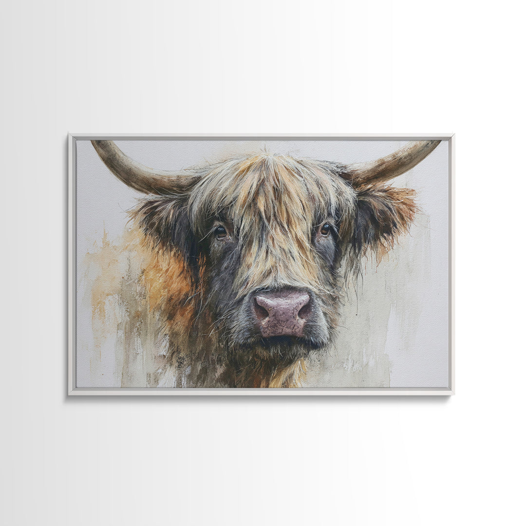 Gentle Cow Portrait Canvas Print, Animal Art, Living Room Decor, Fine Art, Creature, Fine Art Print, Statement Artwork, ANI-3x2-11