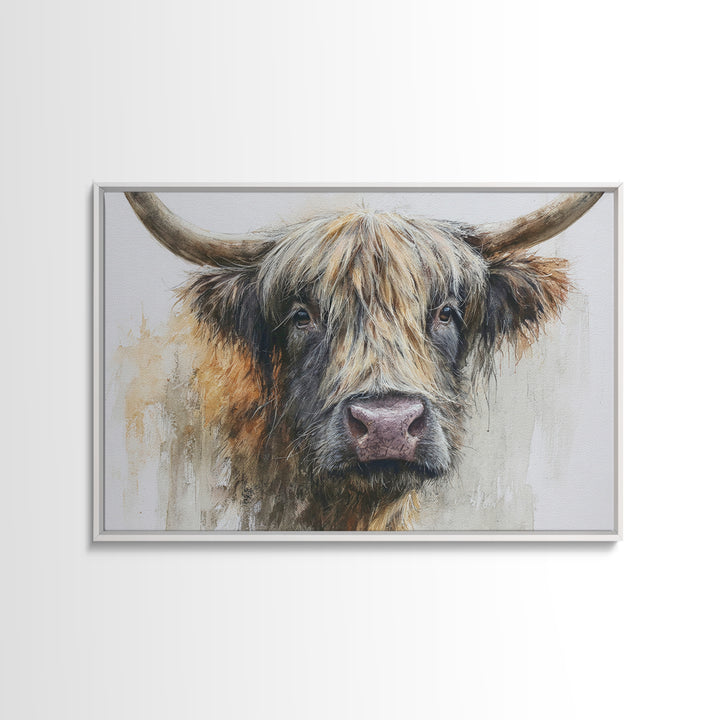 Gentle Cow Portrait Canvas Print, Animal Art, Living Room Decor, Fine Art, Creature, Fine Art Print, Statement Artwork, ANI-3x2-11