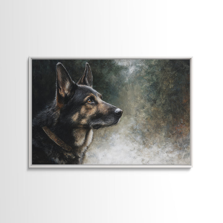 Dog Portrait with Painterly Collar and Loyal Canvas Print, Animal Art, Digital Print, Living Room Decor, Oil Painting, Creature, ANI-3x2-17