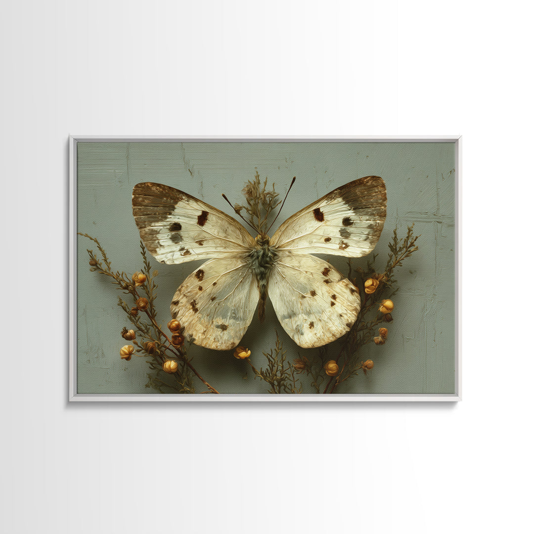 Butterfly Specimen Composition Canvas Print, Animal Art, Art Deco, Living Room Decor, Creature, Cat Art, Safari Nursery Decor, ANI-3x2-3