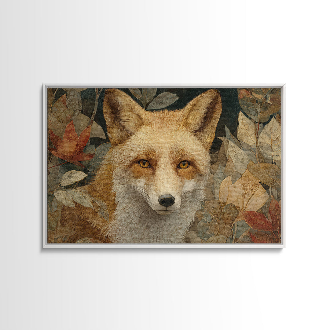 Dignified Fox Portrait Framed Canvas Print, Animal Art, Farmhouse Decor, Living Room Decor, Fine Art, Creature, Neutral Decor, ANI-3x2-5