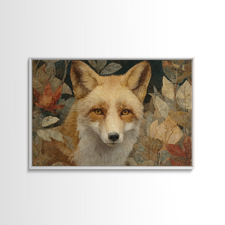 Dignified Fox Portrait Framed Canvas Print, Animal Art, Farmhouse Decor, Living Room Decor, Fine Art, Creature, Neutral Decor, ANI-3x2-5