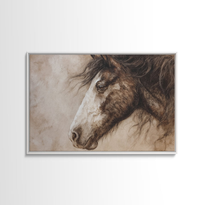 Majestic Horse Head Framed Canvas Print, Animal Art, Home Decor, Living Room Decor, Abstract Art, Creature, Art Deco, ANI-3x2-7