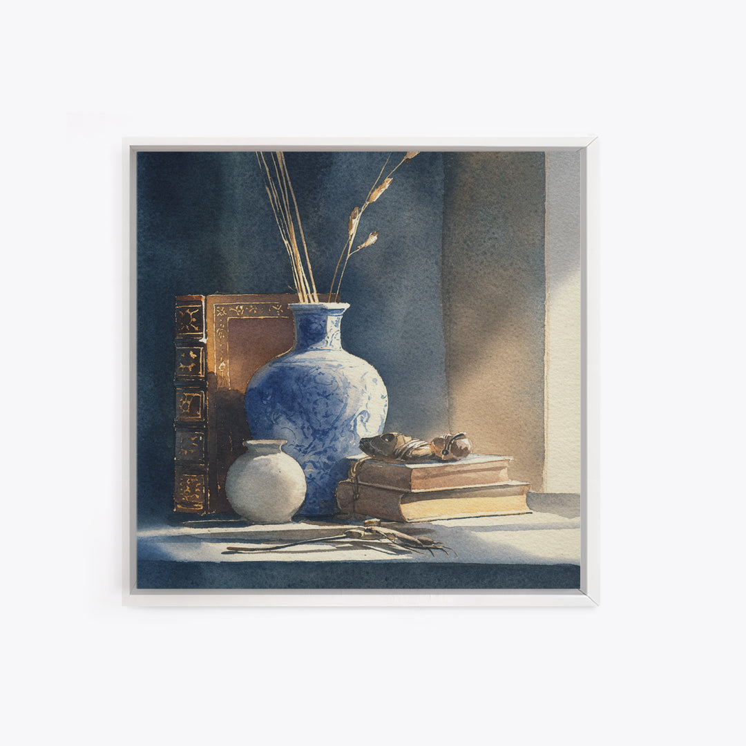 Sunlit Interior Still Life Canvas Print, Art, Canvas Art, Living Room Decor, Fine Art, Horizontal Wall Art, Home Decor, ART-1x1-14