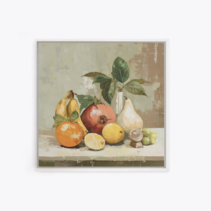 Bold Pop Fruit Composition Framed Canvas Print, Art, Canvas Wall Art, Living Room Decor, Watercolor Art, Boho Wall Art, ART-1x1-16