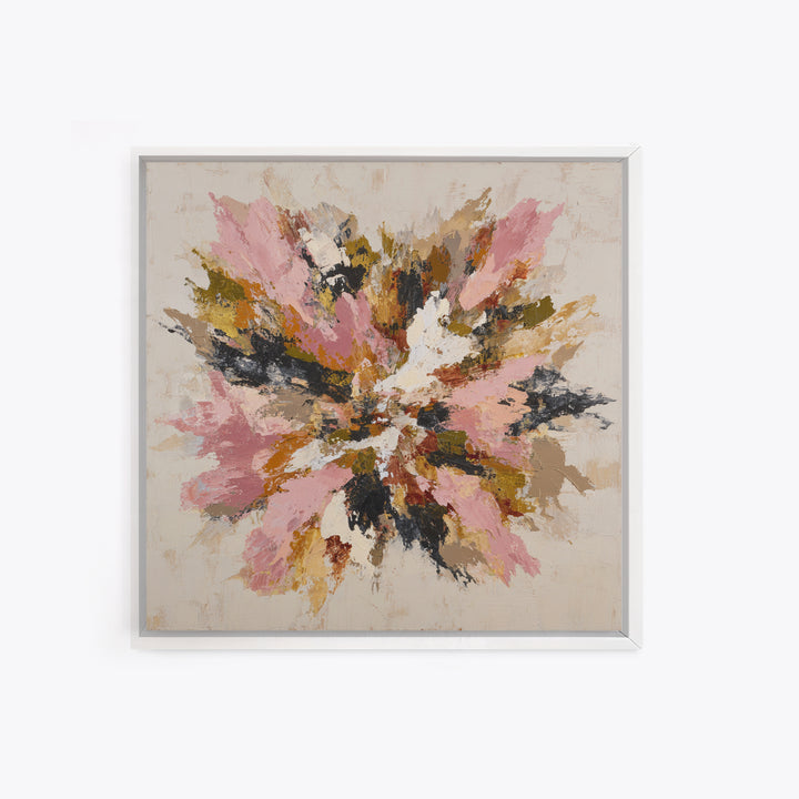 Contemporary Abstract with Layered Pigments and Energetic Canvas Print, Art, Framed Wall Art, Living Room Decor, ART-1x1-2