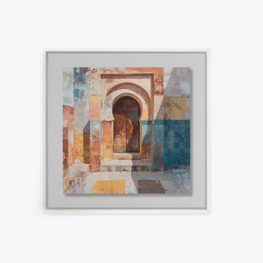 Architectural Archway in Warm Mediterranean Light Canvas Print, Art, Art Nouveau, Living Room Decor, Oil Painting, ART-1x1-22