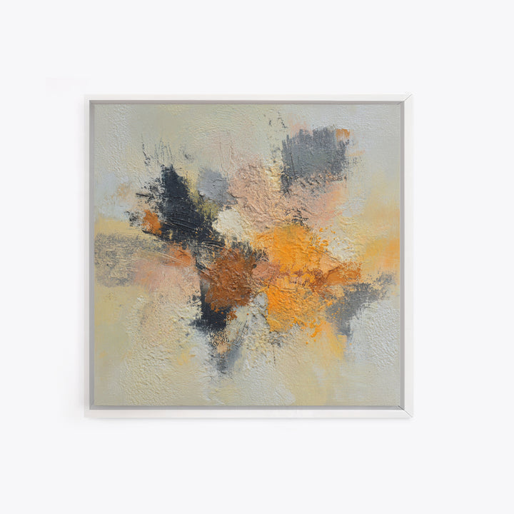 Contemporary Abstract with Layered Pigments and Energetic Canvas Print, Art, Black Art, Living Room Decor, Abstract Art, ART-1x1-50